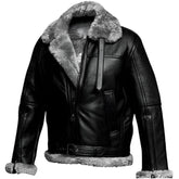 Blouson aviateur en cuir noir RAF B3 Flight pour homme